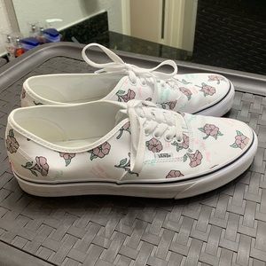 Vans size 11 women’s authentic “thank you” floral canvas shoes